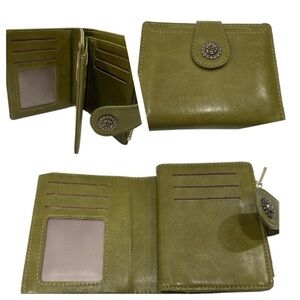 CLUCI Olive Green Wallet Multi Card Wallet Women's With Removable Card Holder